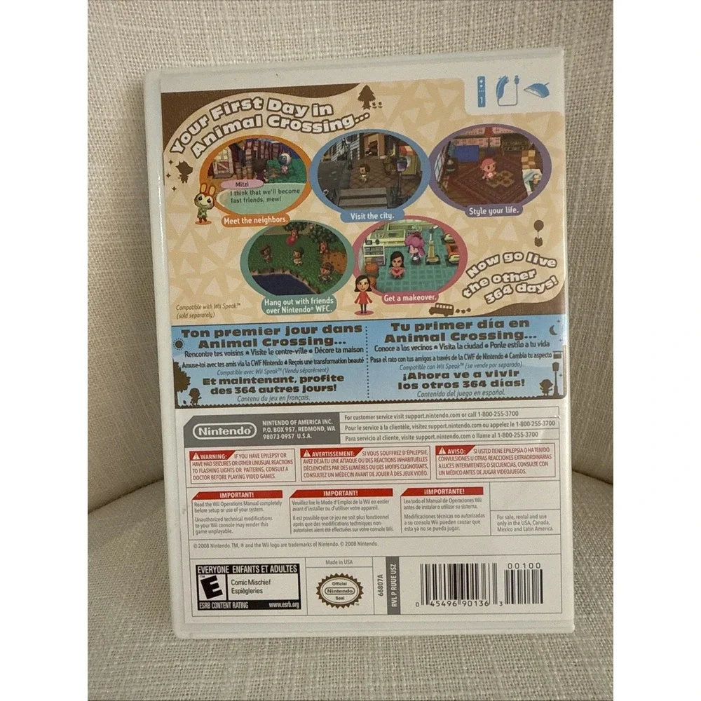 Animal Crossing City Folk Nintendo Wii  CIB‎ 2008 VERY GOOD!